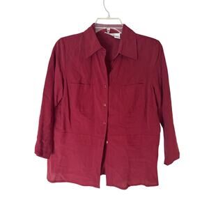 100% Silk Burgundy Blouse